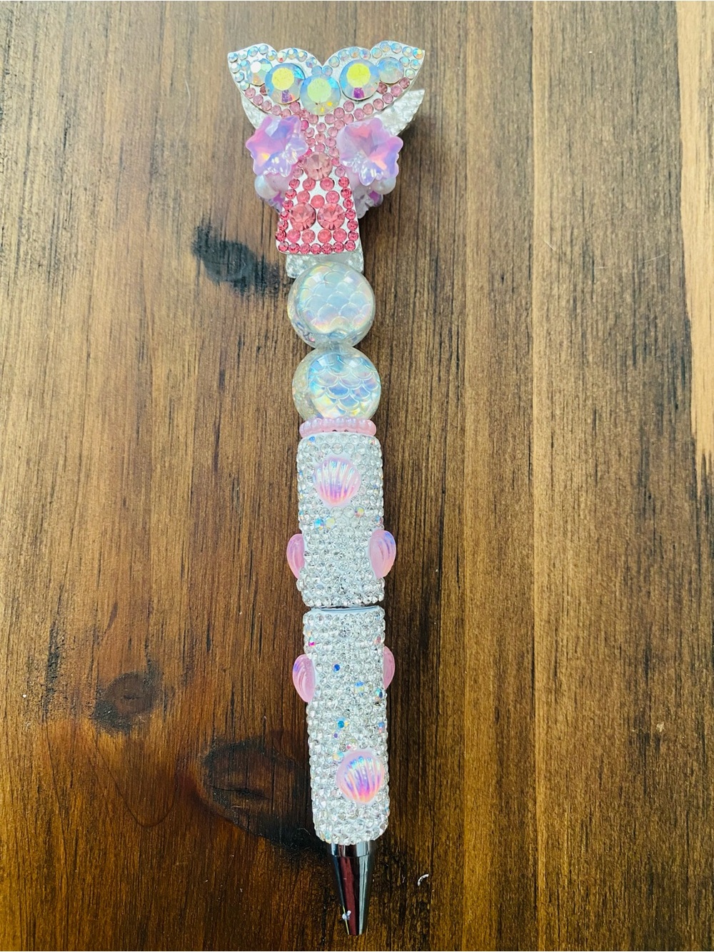 Crystal Pink Iridescent Mermaid Pen